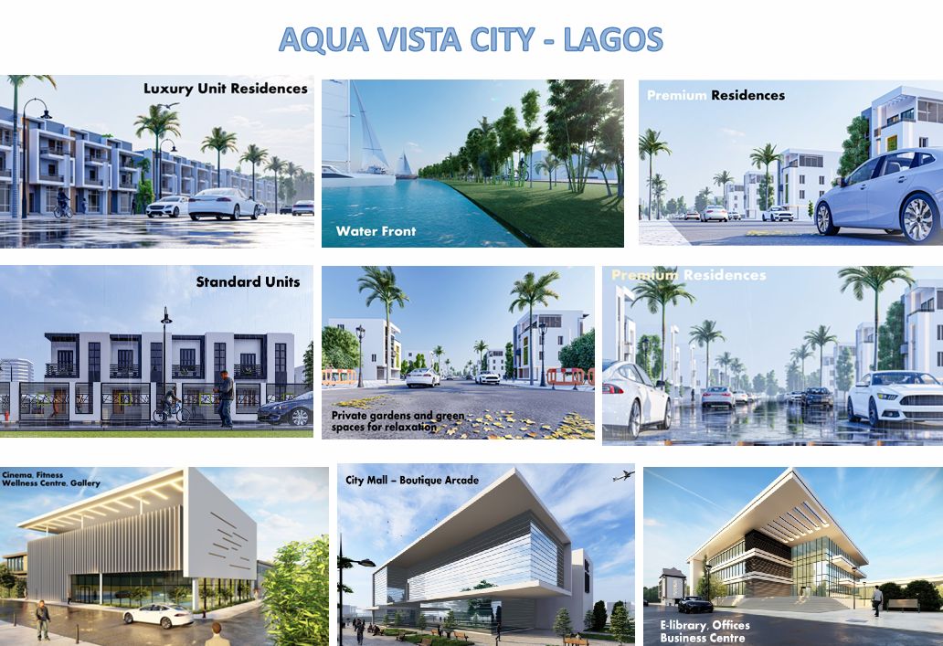 Aqua Vista City Lagos and residential, waterfront and commercial renders