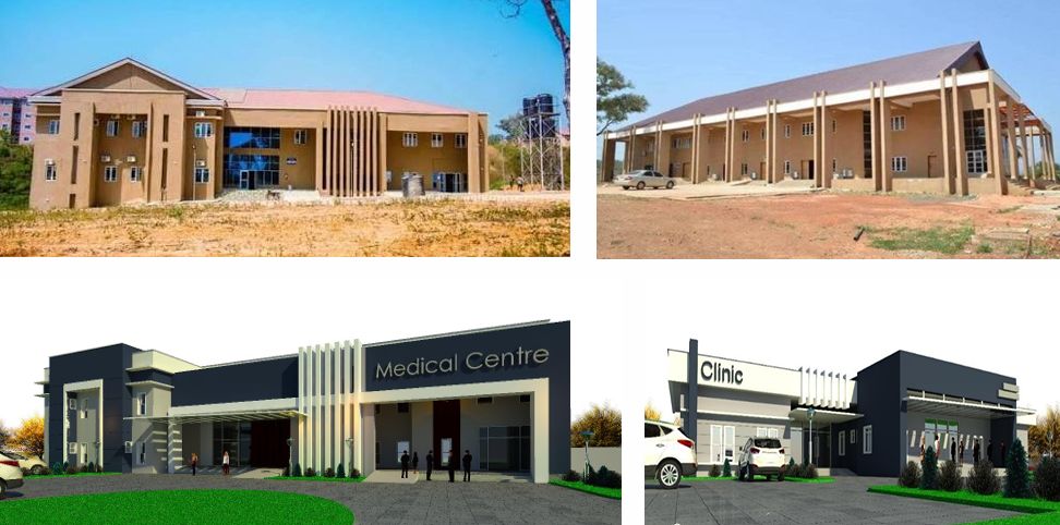 Samuel Maduka University Medical Centre and Clinic and completed buildings and design renders